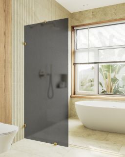 Душевая перегородка MaybahGlass MGD-271-3 79см золото